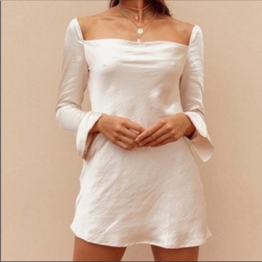 Elegant Cream Off-Shoulder Dress